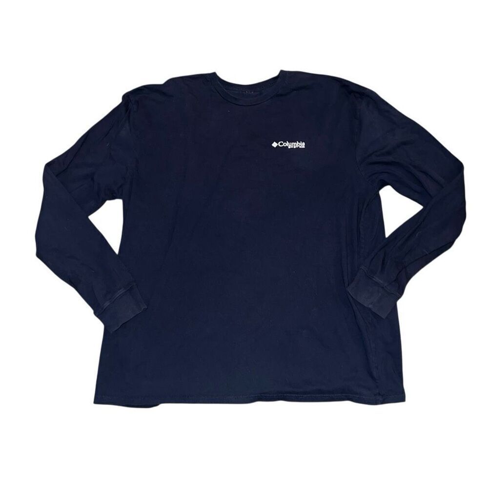 COLUMBIA Men’s Long sleeve Navy T-Shirt Size XXL - Picture 2 of 5